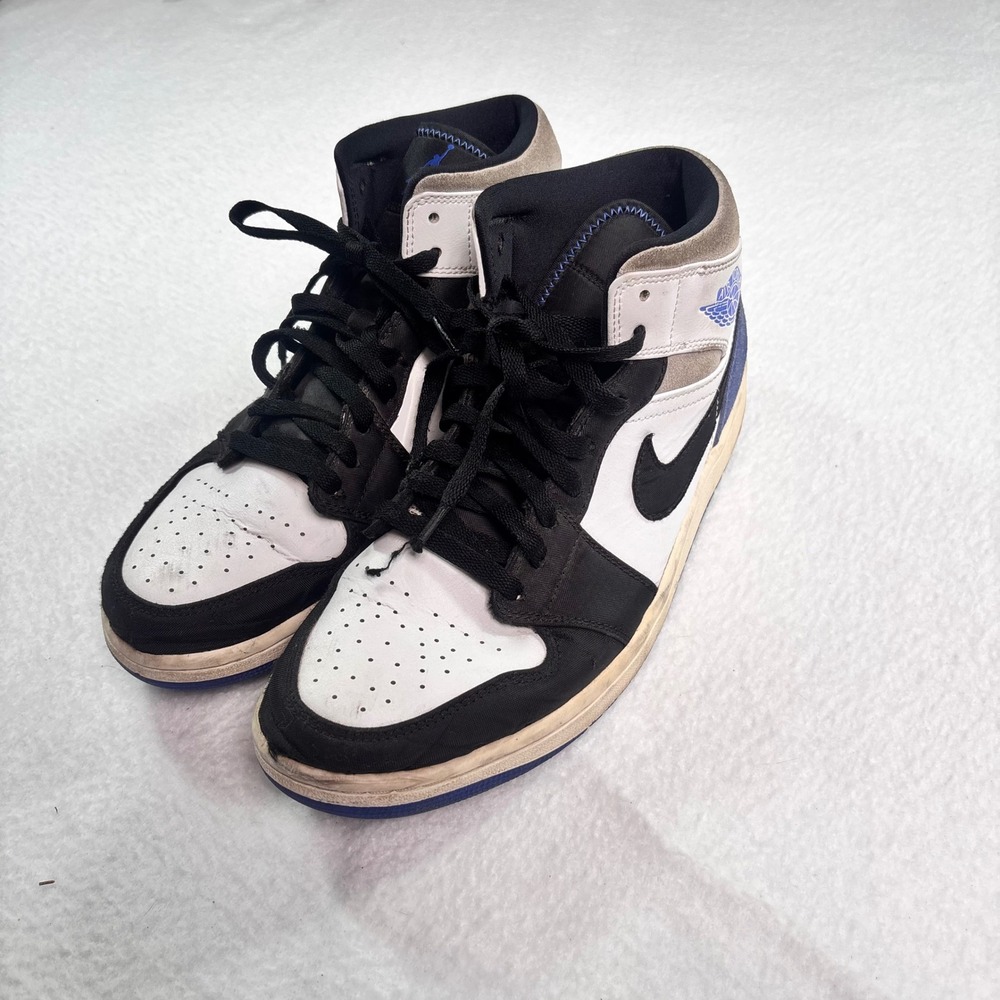 Nike Air Jordan 1 Mid Hyper Royal Black White Blue Mens Size 10 852542-102